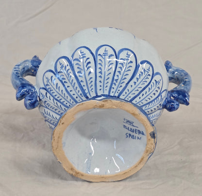 Vintage Spanish Talavera Blue and White 16 Piece Coffee Set