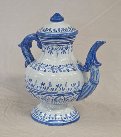 Vintage Spanish Talavera Blue and White 16 Piece Coffee Set