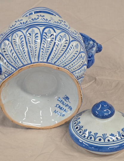 Vintage Spanish Talavera Blue and White 16 Piece Coffee Set
