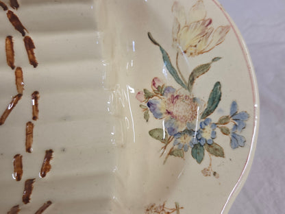 Antique Circa 1900 French Longchamp Majolica Asparagus Serving Platter