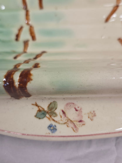 Antique Circa 1900 French Longchamp Majolica Asparagus Serving Platter