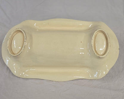 Antique Circa 1900 French Longchamp Majolica Asparagus Serving Platter