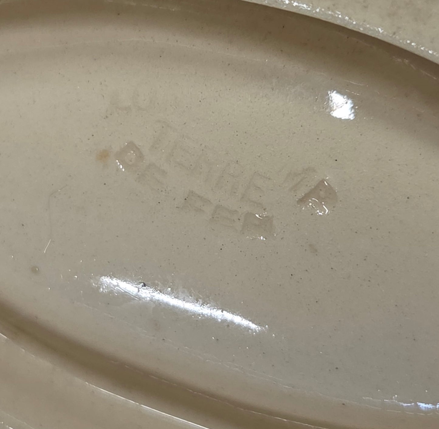 Antique Circa 1900 French Longchamp Majolica Asparagus Serving Platter