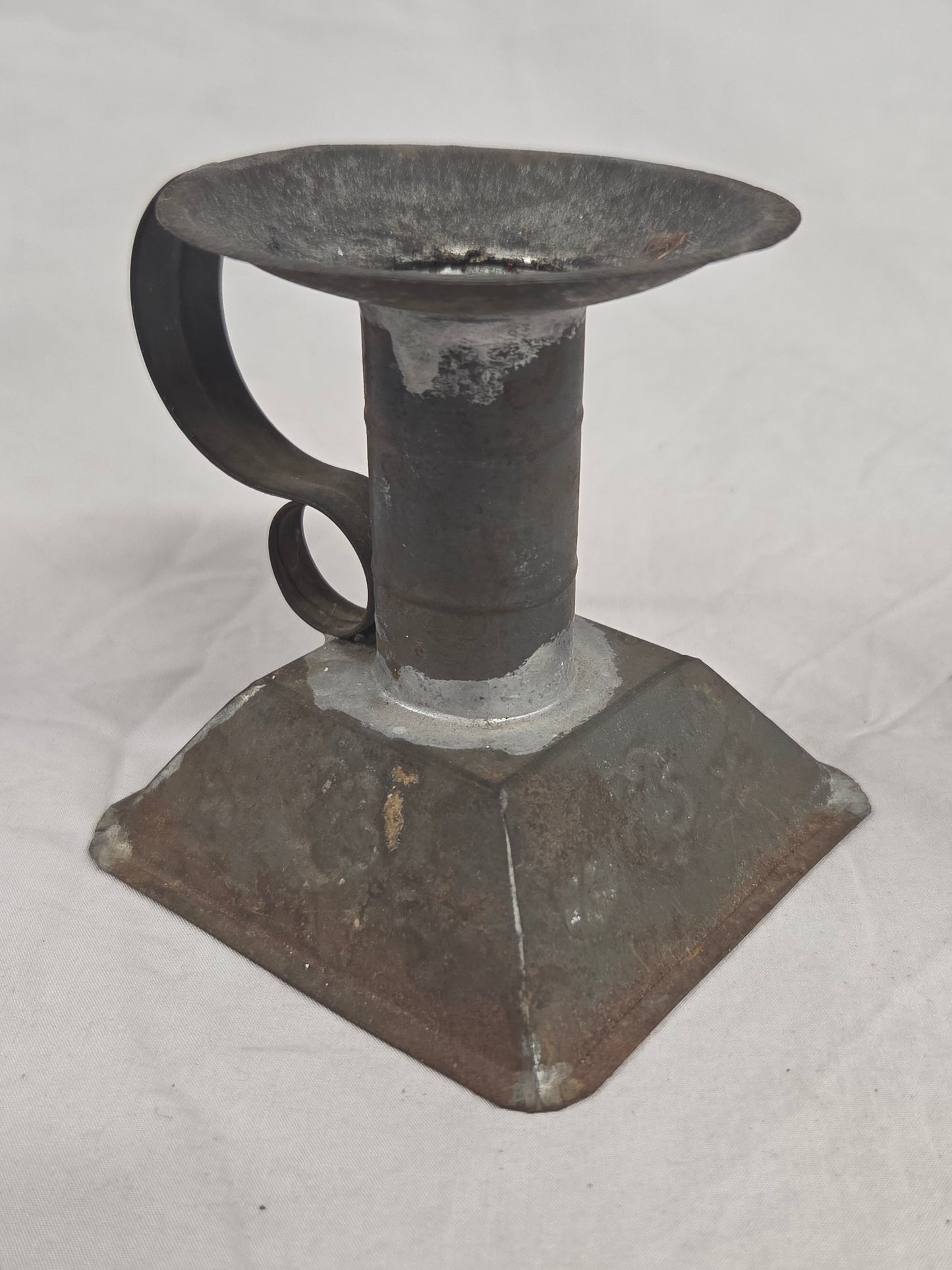 Vintage Mexican Tin Rustic Candlesticks - a pair