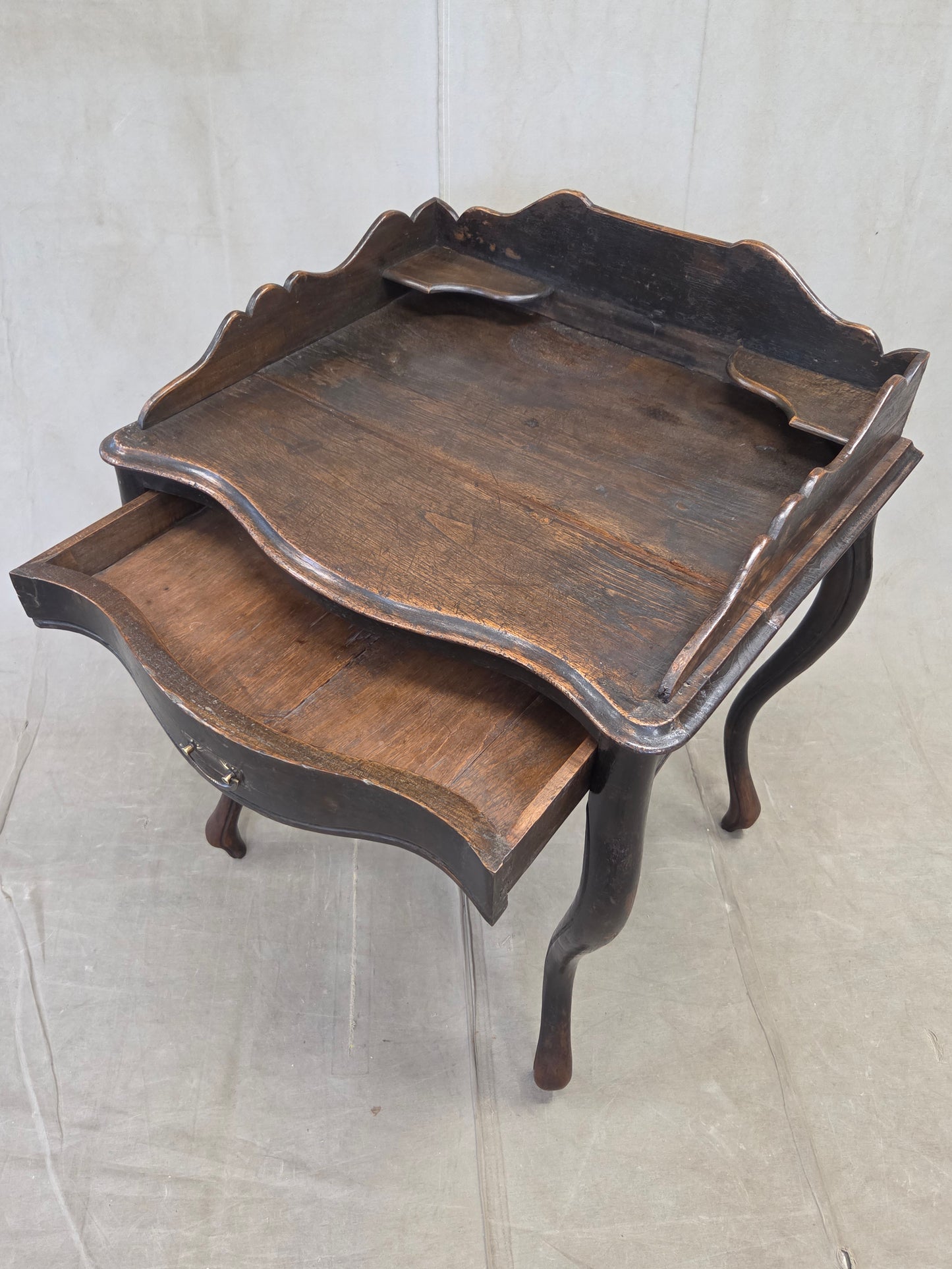 Antique 19th century Dutch Colonial Teak Baroque Writing Desk