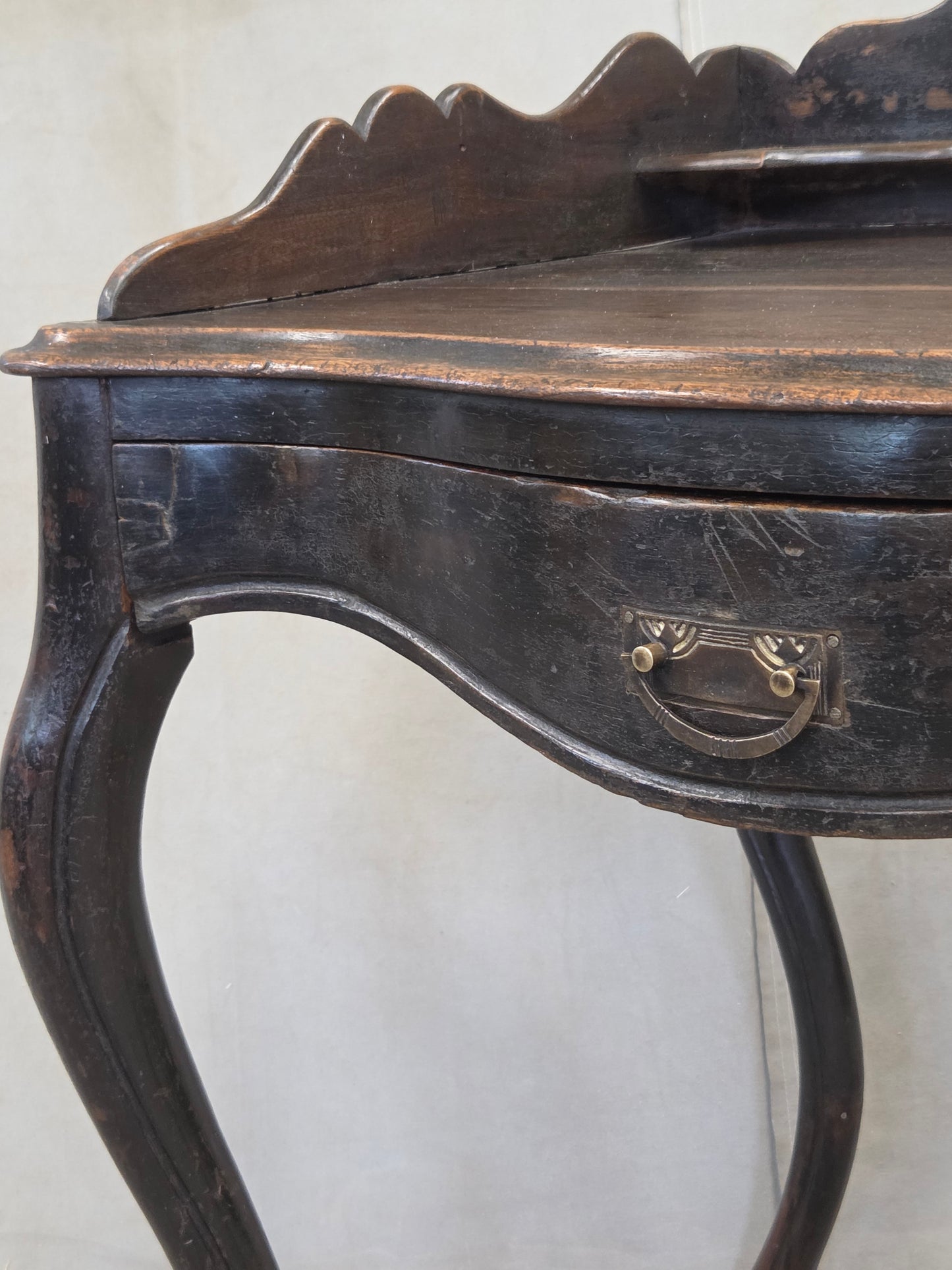 Antique 19th century Dutch Colonial Teak Baroque Writing Desk