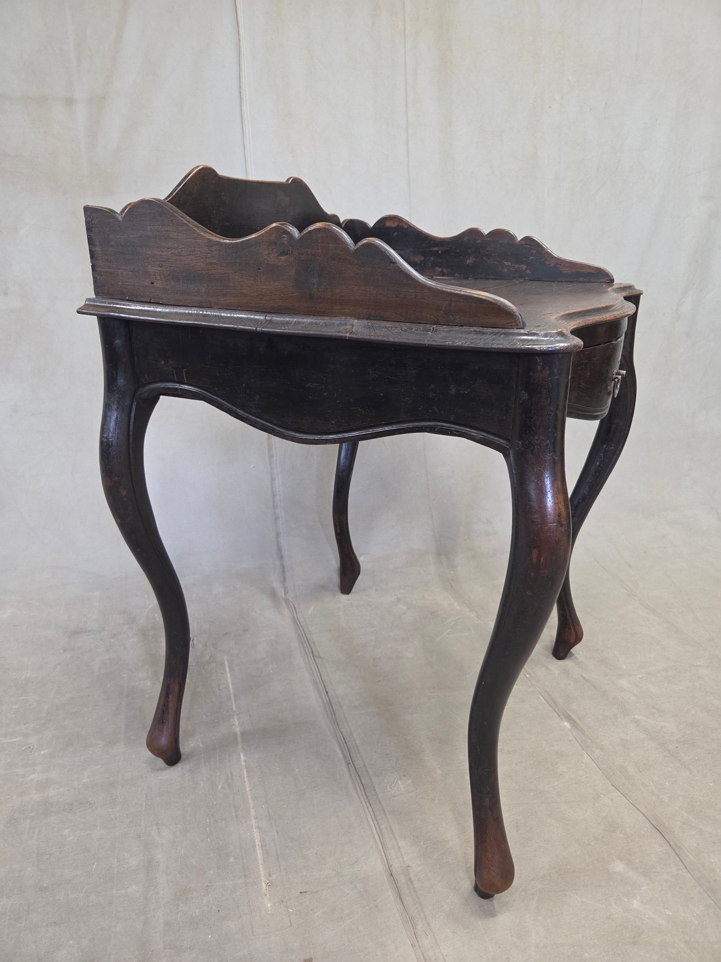 Antique 19th century Dutch Colonial Teak Baroque Writing Desk