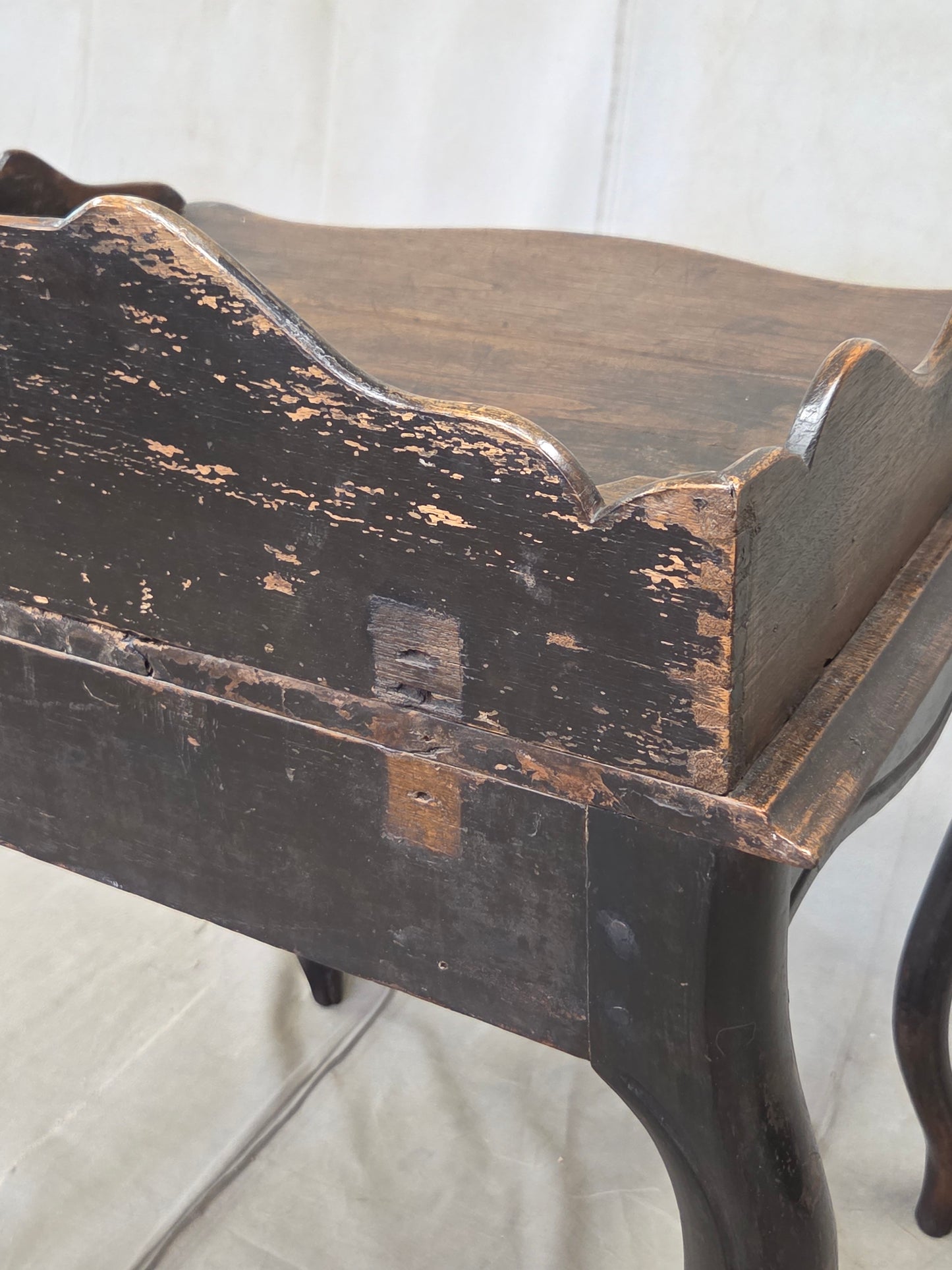 Antique 19th century Dutch Colonial Teak Baroque Writing Desk