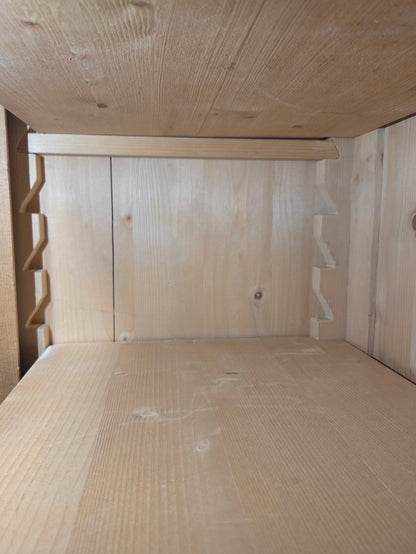 Vintage German Natural Pine Tall Cabinet Cupboard