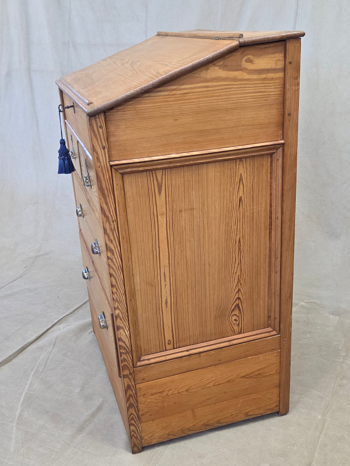 Antique Circa 1900 English Pine Schoolmaster's Standing Desk with Storage