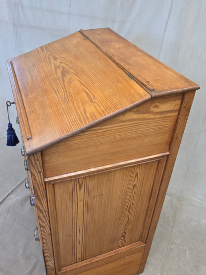 Antique Circa 1900 English Pine Schoolmaster's Standing Desk with Storage