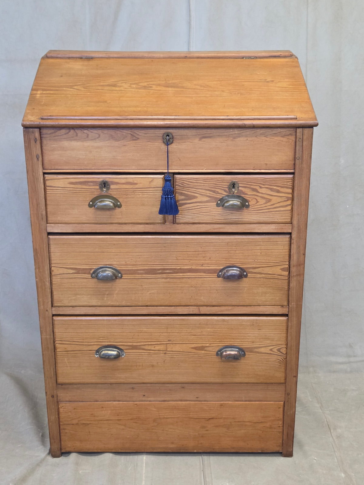 Antique Circa 1900 English Pine Schoolmaster's Standing Desk with Storage