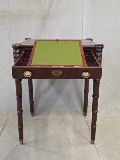 Antique Mahogany Federal Style Nightstands with Interior Slant Desk - a Pair