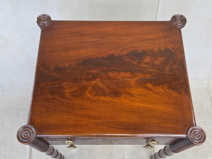 Antique Mahogany Federal Style Nightstands with Interior Slant Desk - a Pair