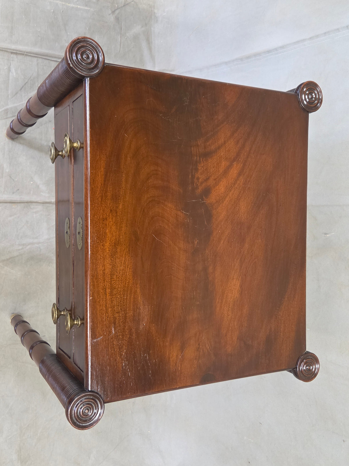 Antique Mahogany Federal Style Nightstands with Interior Slant Desk - a Pair