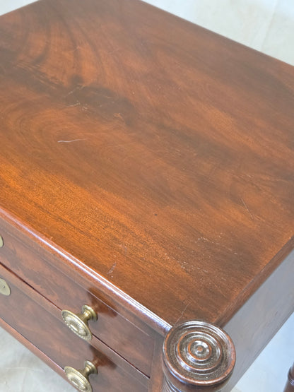 Antique Mahogany Federal Style Nightstands with Interior Slant Desk - a Pair