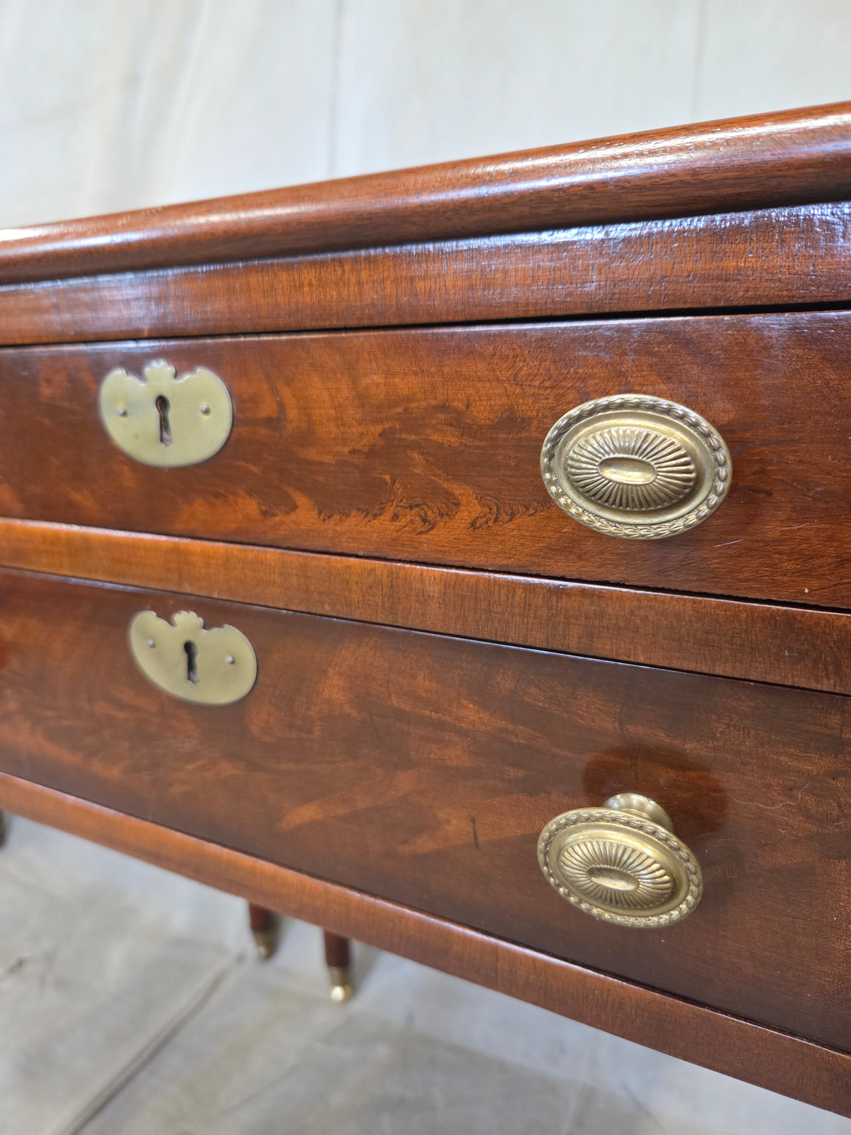 Antique Mahogany Federal Style Nightstands with Interior Slant Desk - a Pair