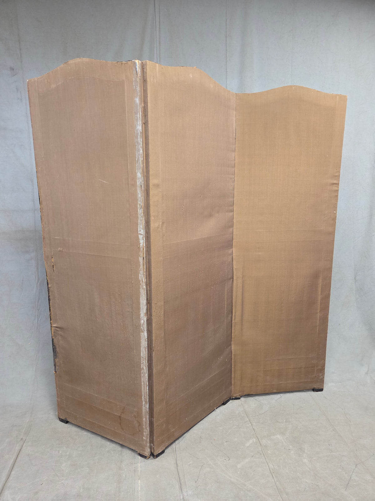 Antique 19th century Peruvian Colonial Painted Leather Folding Screen