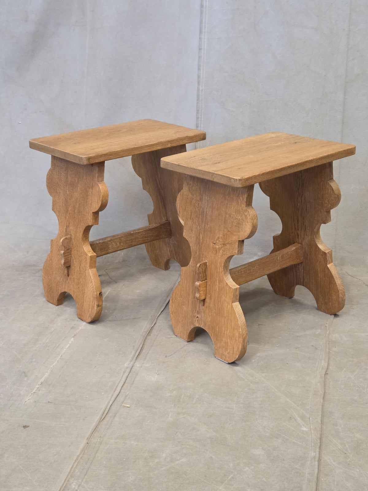 Antique Scandinavian Oak Stools