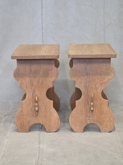 Antique Scandinavian Oak Stools