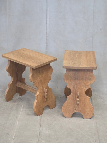 Antique Scandinavian Oak Stools