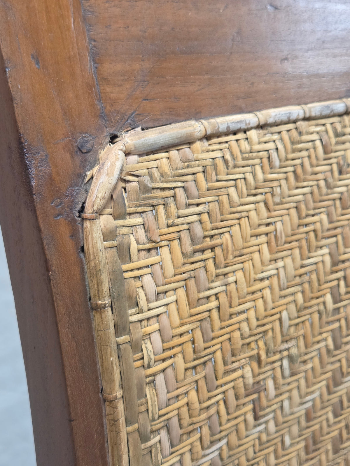 Vintage Dutch Colonial Art Deco Teak and Caned Plantation Chair