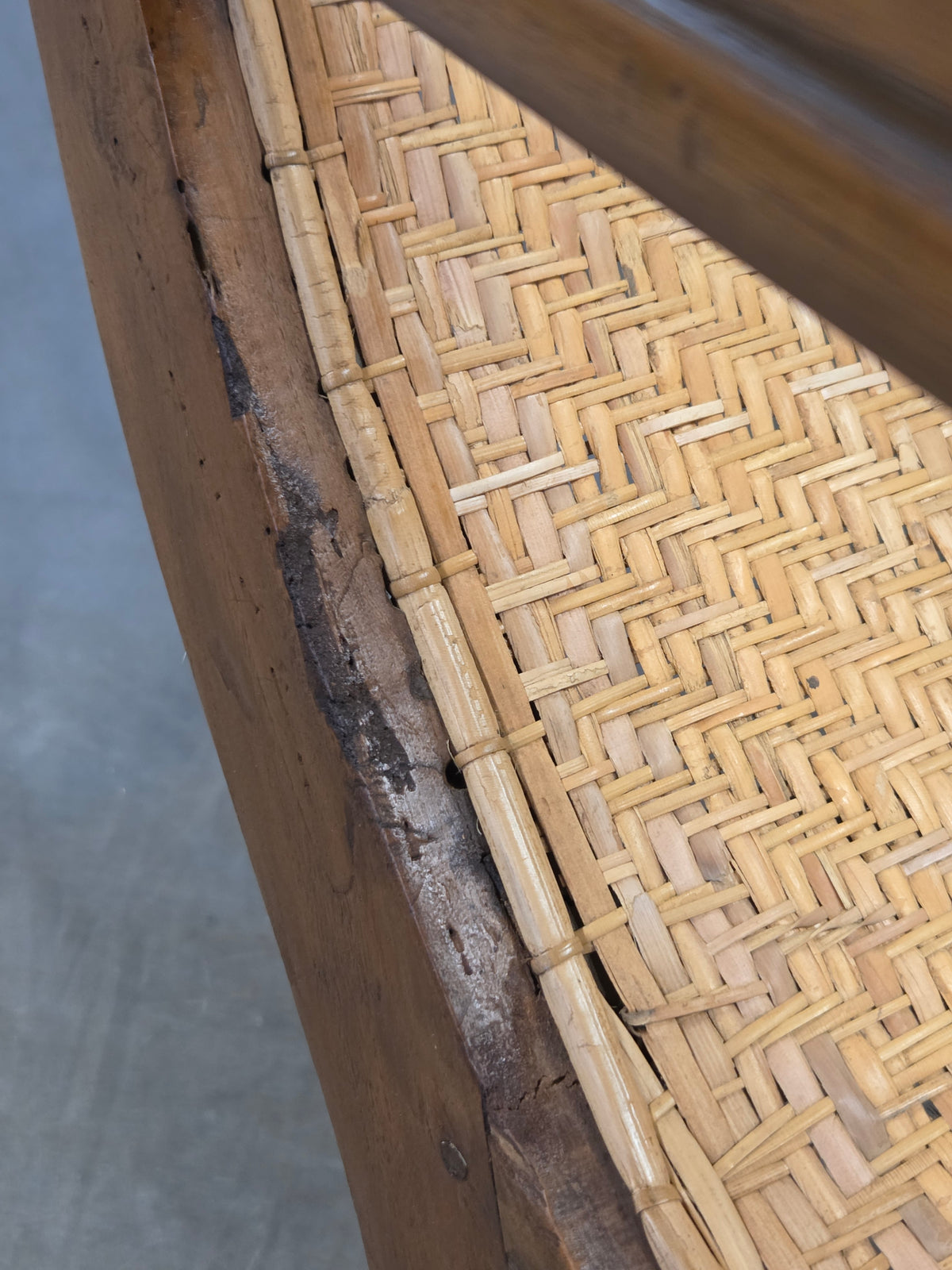 Vintage Dutch Colonial Art Deco Teak and Caned Plantation Chair