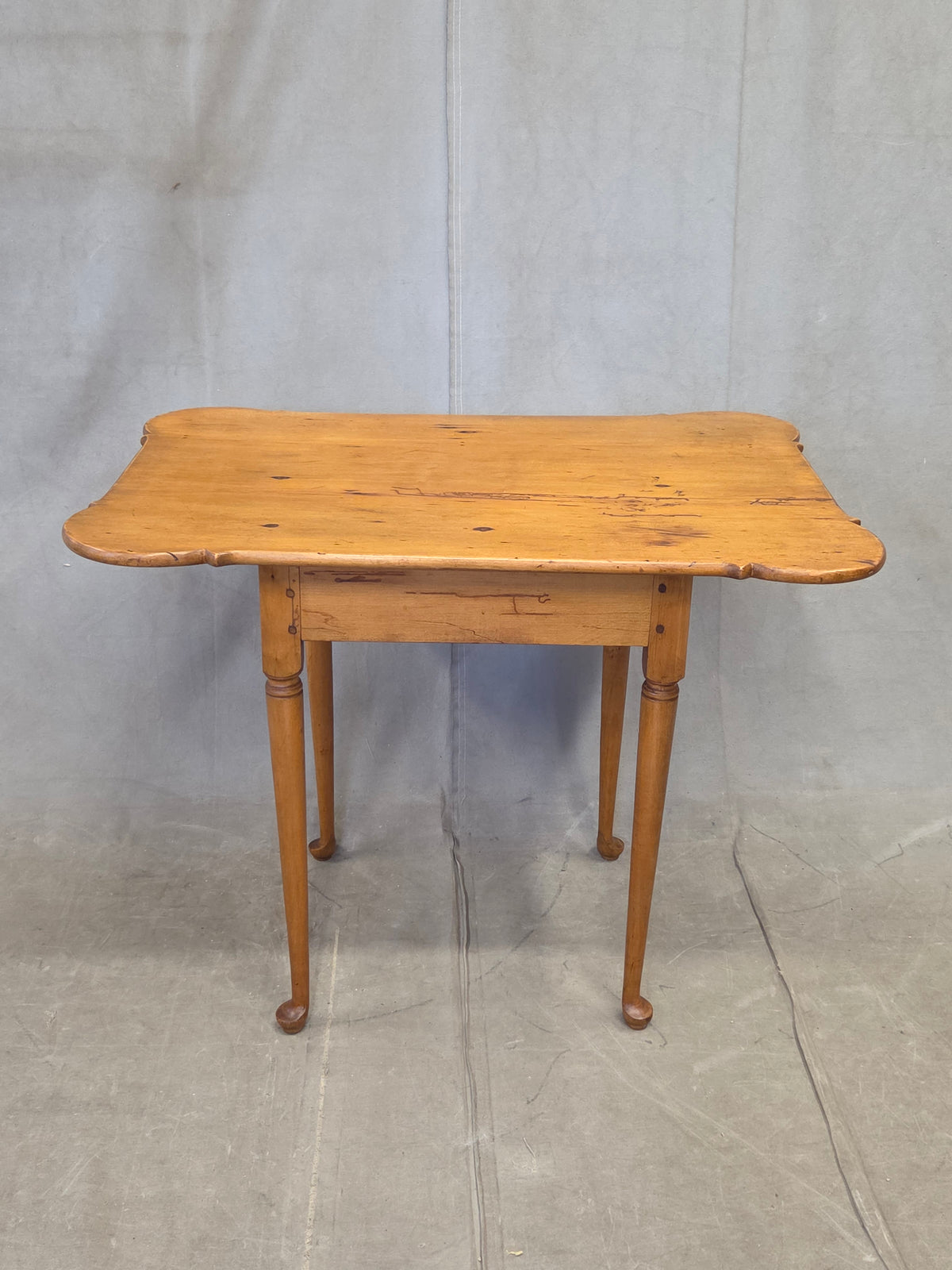 Antique 18th Century Queen Anne Porringer-Top Maple Tea Table