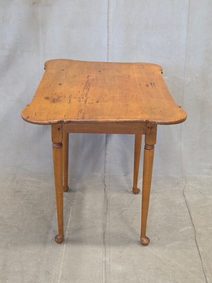 Antique 18th Century Queen Anne Porringer-Top Maple Tea Table