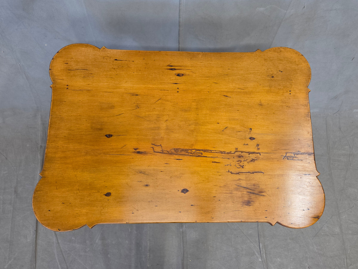 Antique 18th Century Queen Anne Porringer-Top Maple Tea Table