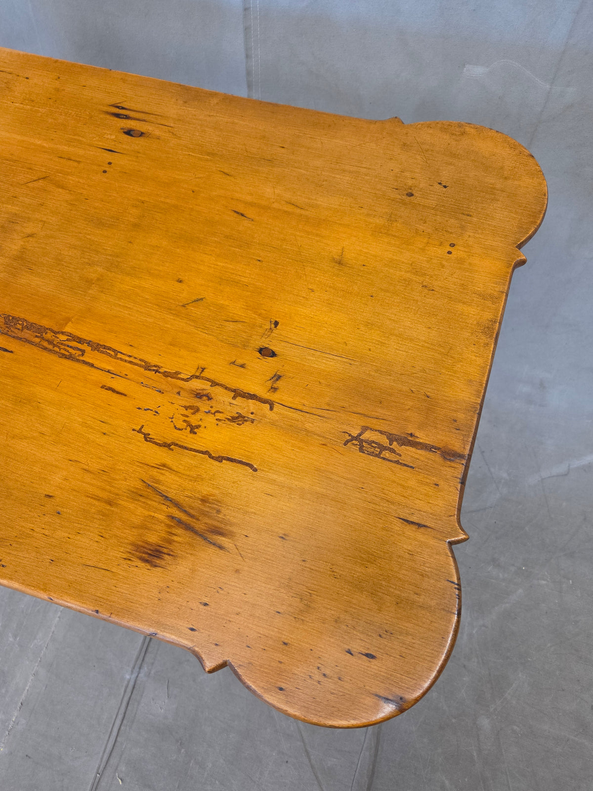 Antique 18th Century Queen Anne Porringer-Top Maple Tea Table