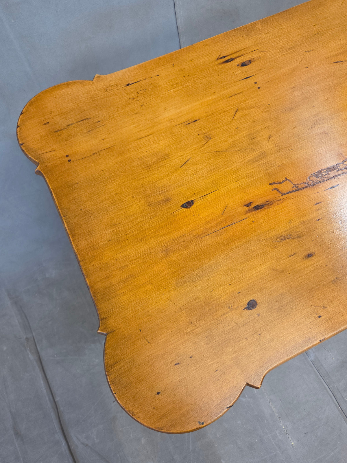 Antique 18th Century Queen Anne Porringer-Top Maple Tea Table
