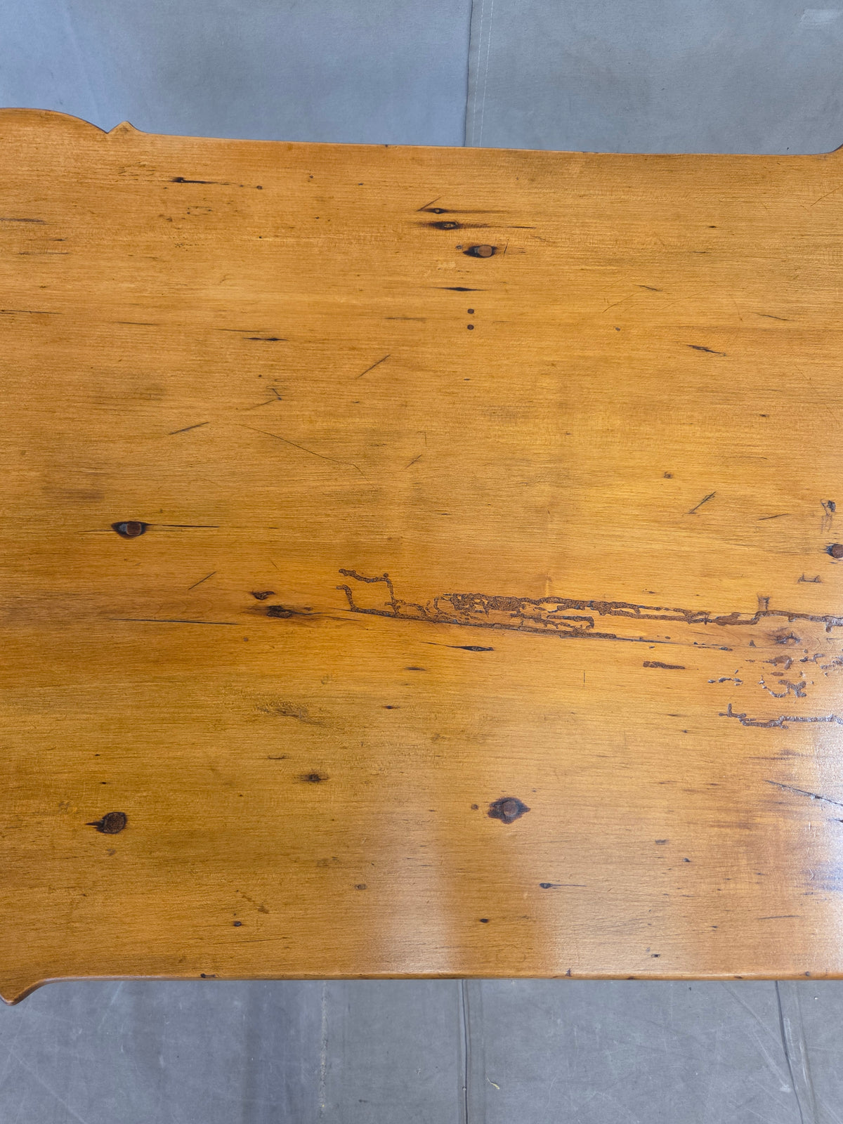 Antique 18th Century Queen Anne Porringer-Top Maple Tea Table