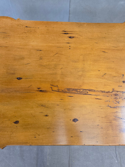 Antique 18th Century Queen Anne Porringer-Top Maple Tea Table