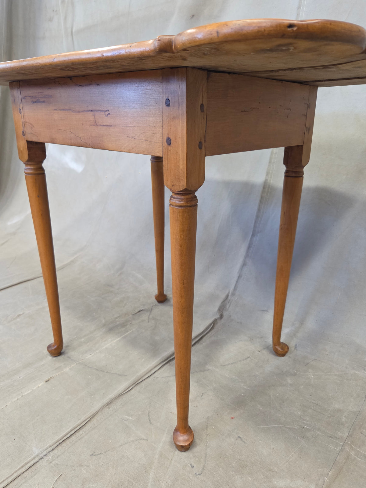 Antique 18th Century Queen Anne Porringer-Top Maple Tea Table