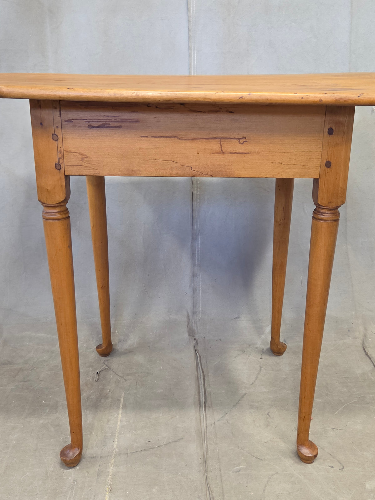 Antique 18th Century Queen Anne Porringer-Top Maple Tea Table