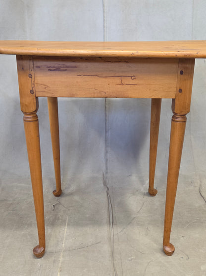 Antique 18th Century Queen Anne Porringer-Top Maple Tea Table
