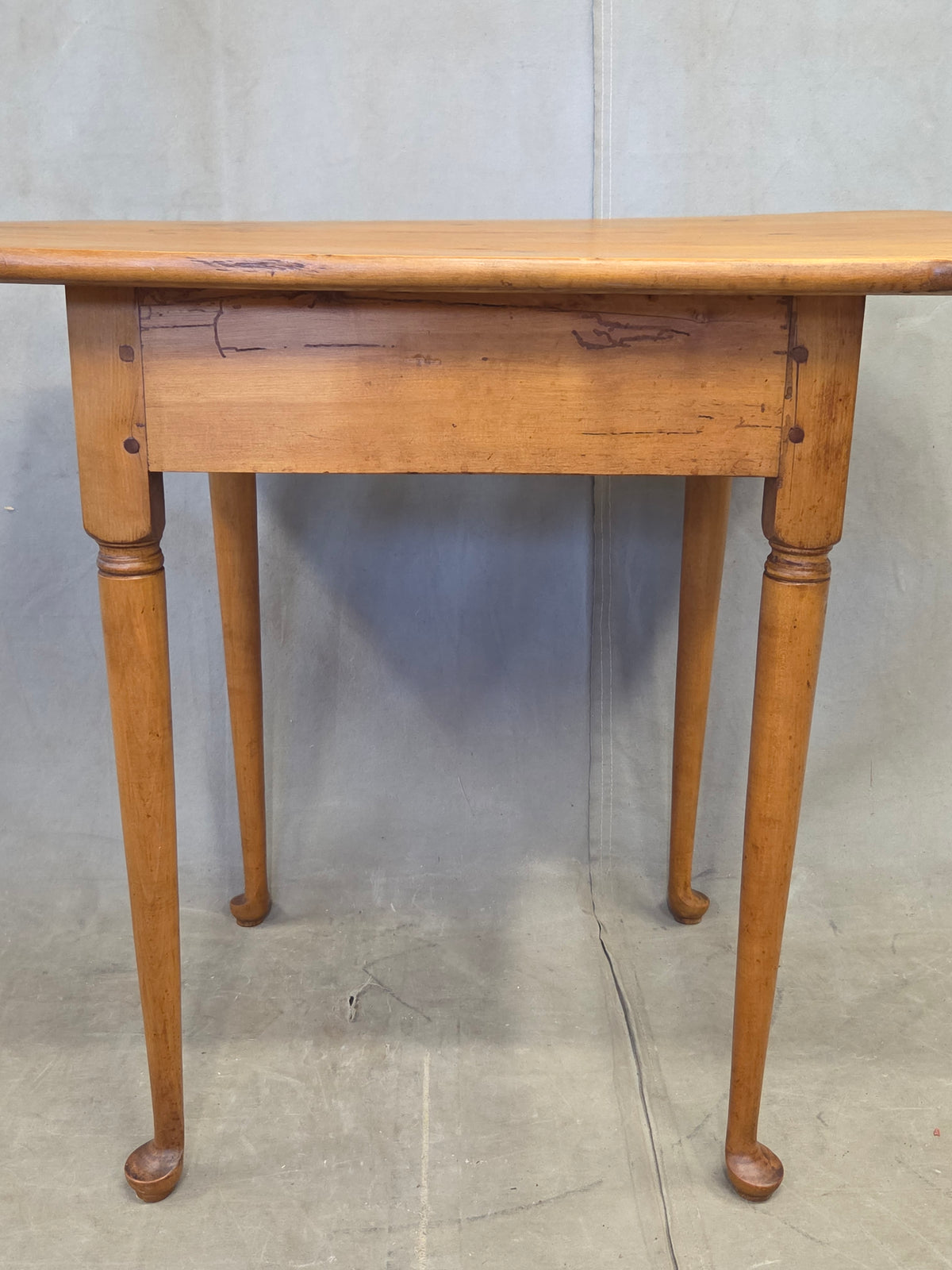 Antique 18th Century Queen Anne Porringer-Top Maple Tea Table
