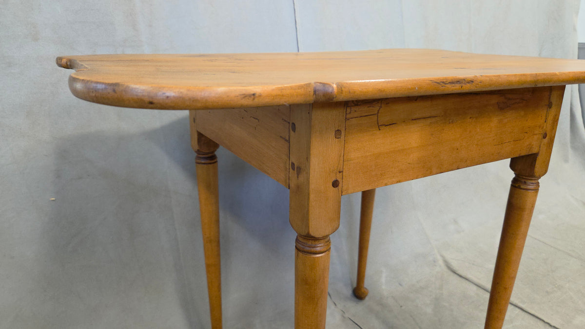 Antique 18th Century Queen Anne Porringer-Top Maple Tea Table