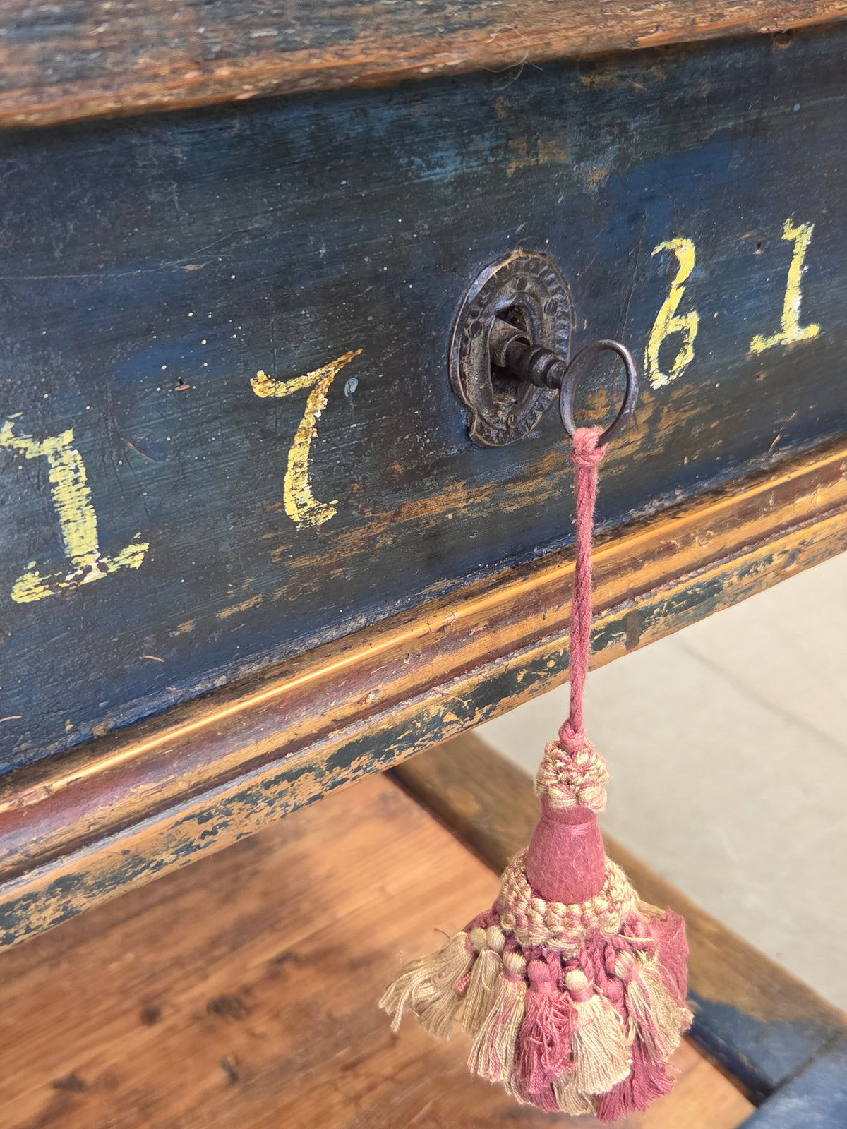 Antique 18th Century European Rustic Painted Pine Baker's Table