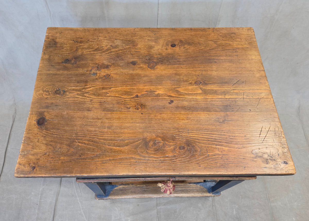 Antique 18th Century European Rustic Painted Pine Baker's Table
