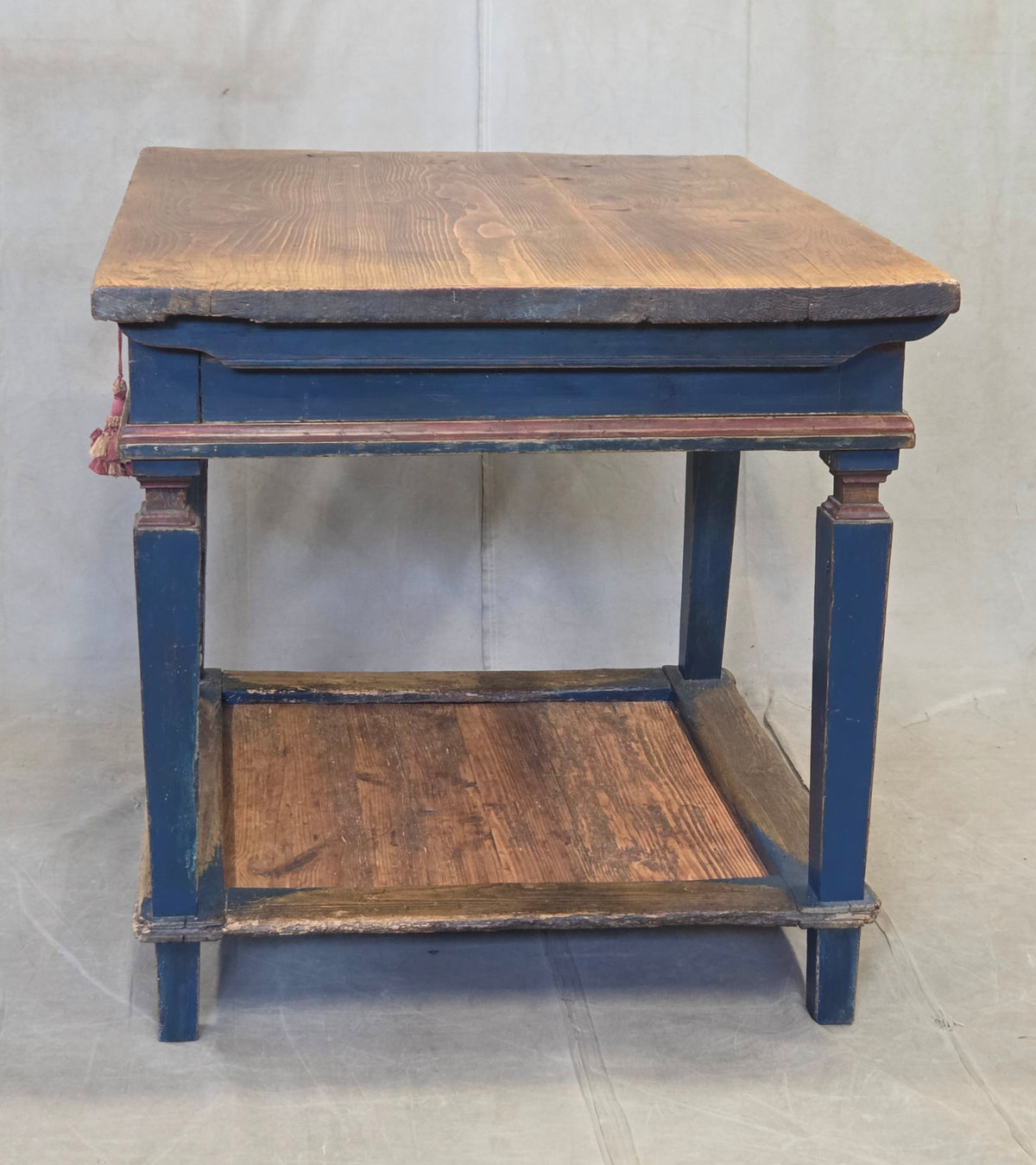 Antique 18th Century European Rustic Painted Pine Baker's Table