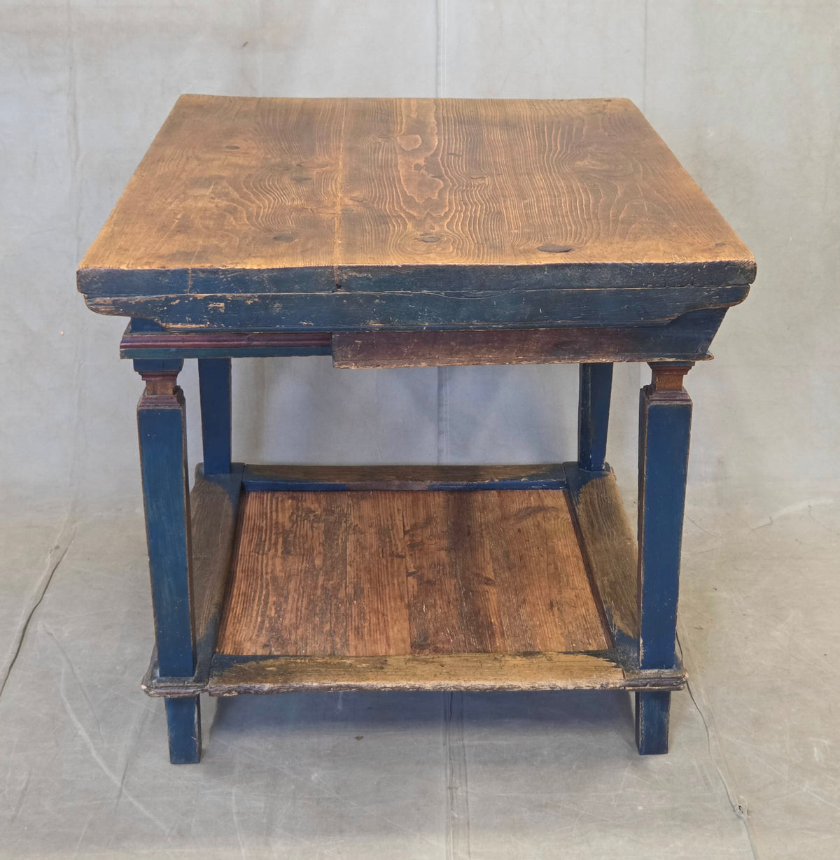 Antique 18th Century European Rustic Painted Pine Baker's Table