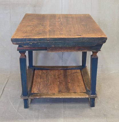Antique 18th Century European Rustic Painted Pine Baker's Table