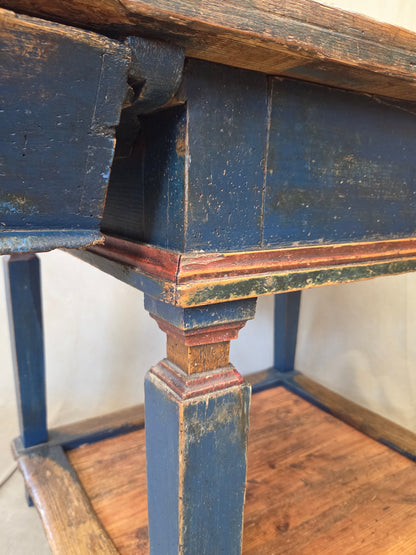 Antique 18th Century European Rustic Painted Pine Baker's Table