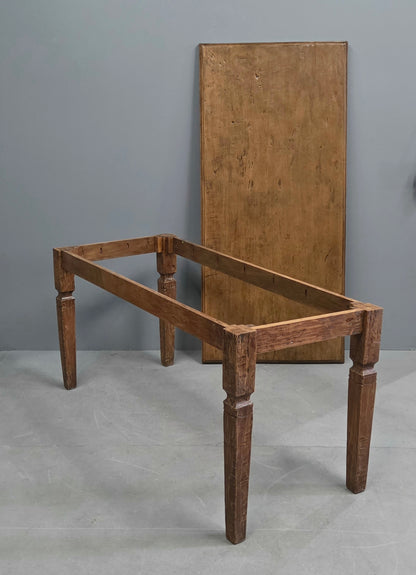 Vintage Old Teak Dining Table, C. 1940, Indonesia