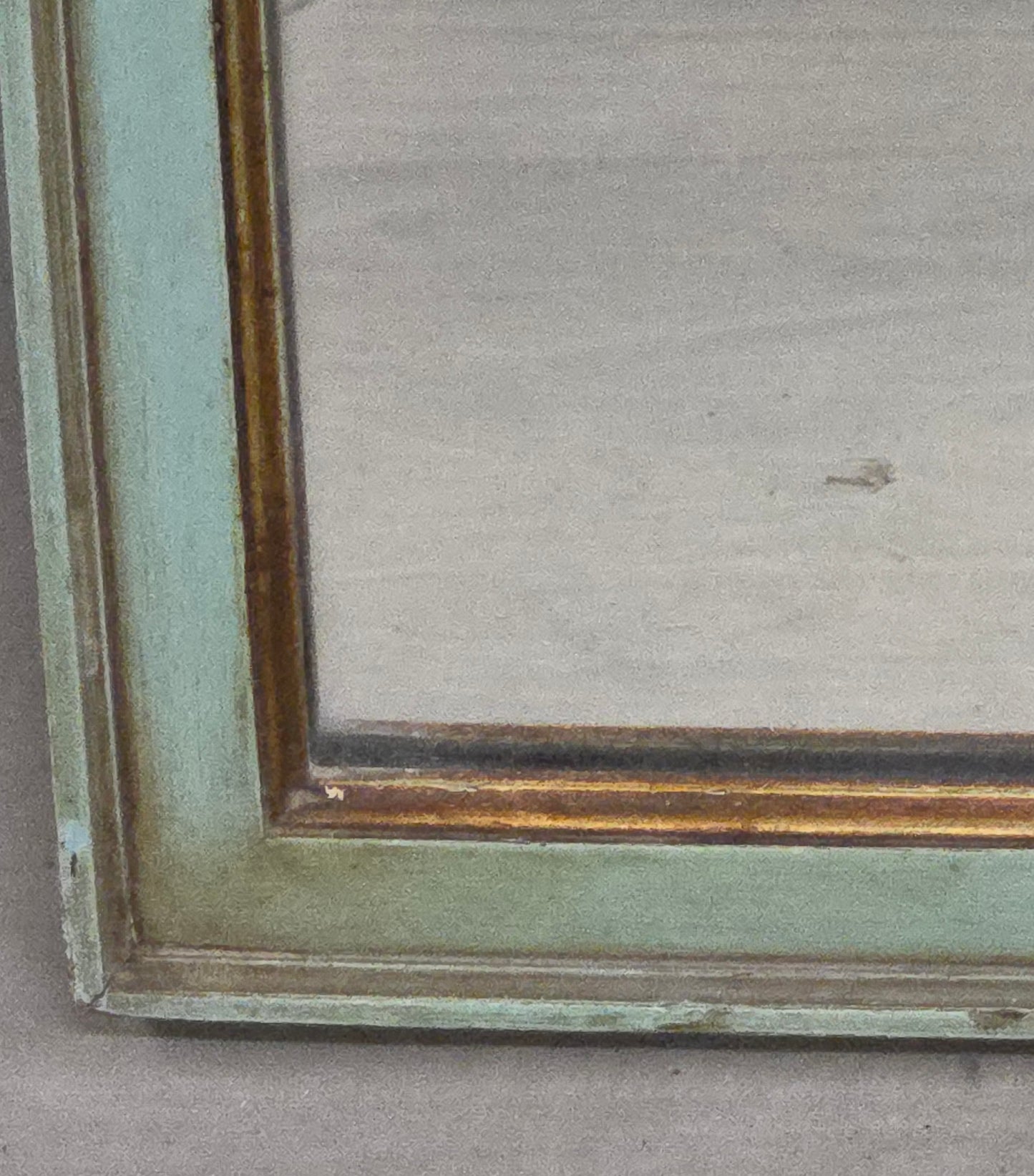 Antique French Floral Painted Mahogany Dresser with Matching Mirror