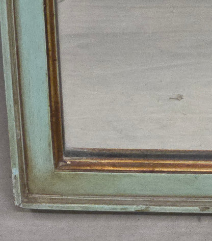 Antique French Floral Painted Mahogany Dresser with Matching Mirror