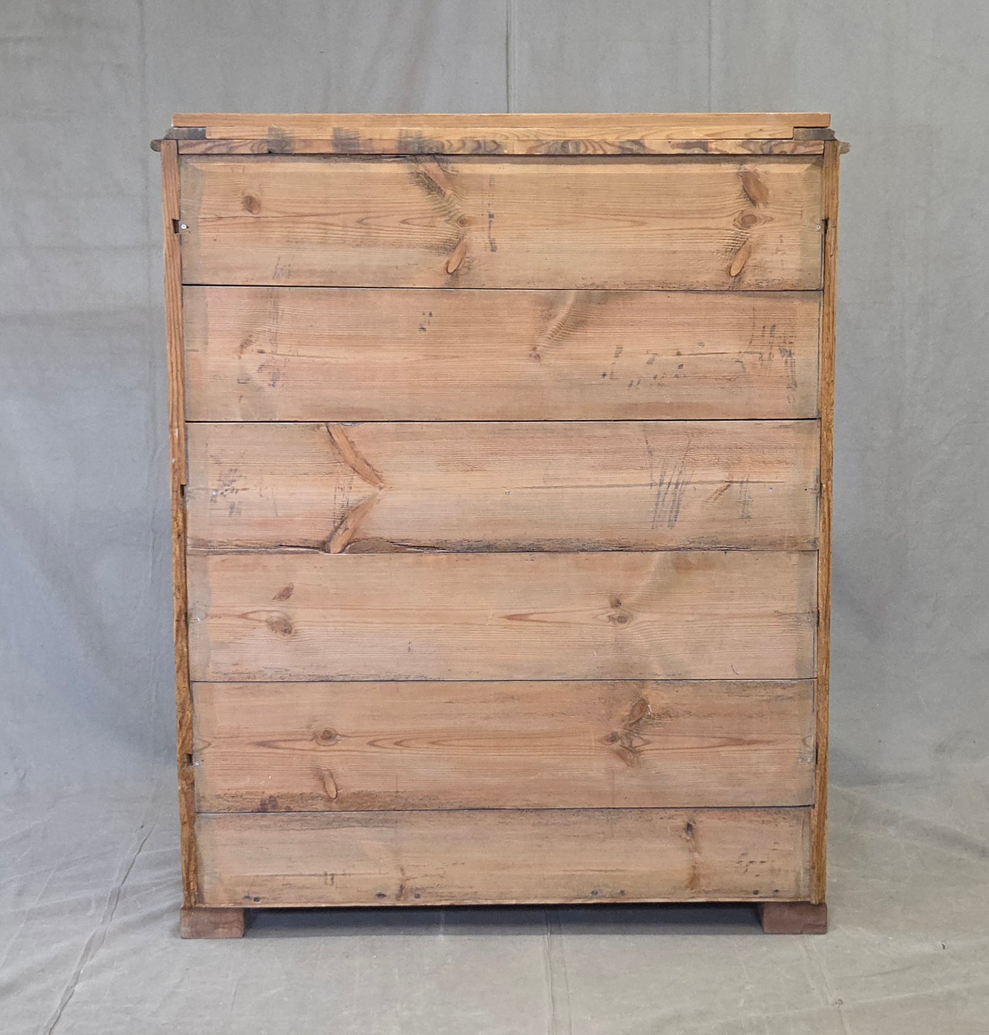 Antique Swedish Biedermeier Natural Pine Drop Front Desk with Drawers and Keys