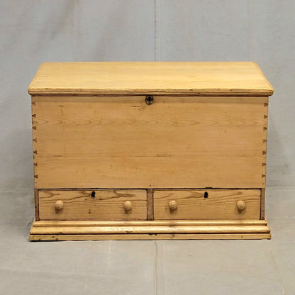 Antique Eastern European Natural Pine Blanket Chest